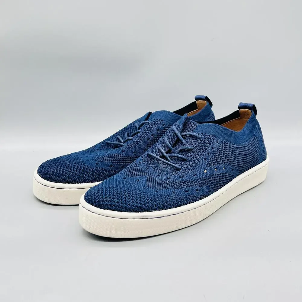 Born Shoes Mens 9 Blue Knit Wingtip Low Top Casual Sneakers Comfort Walking